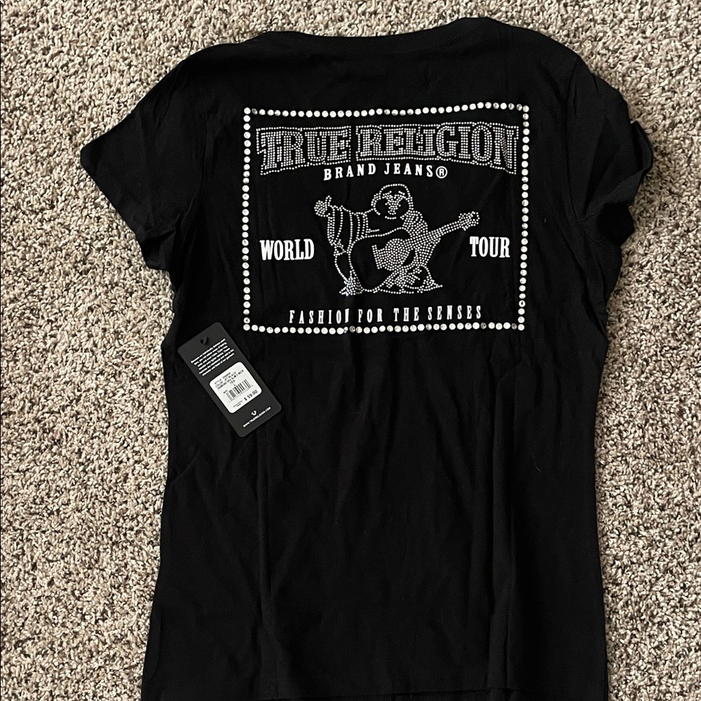 True Religion Black Graphic Short Sleeve Tee